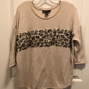 Cute baggy sweater cheetah leopard sequins bling